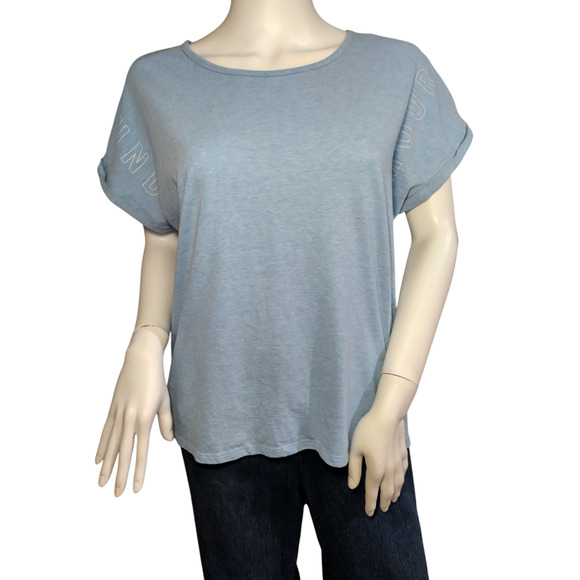 Under Armour Womens Pullover Roll Cap Sleeve Activewear Top Blue Size Medium - Picture 1 of 15